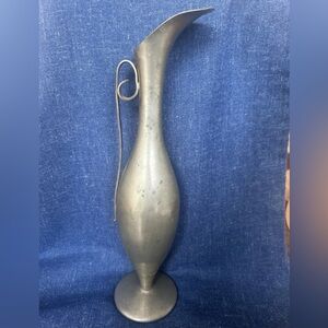 Vintage Dutch Handmade Pewter Pitcher Made In Holland 13”